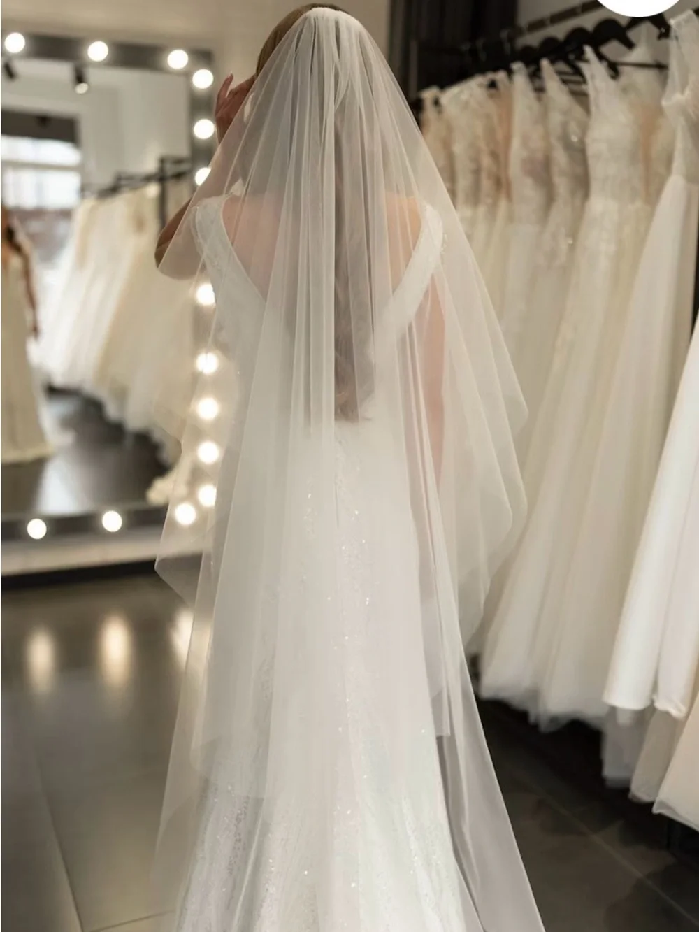 Light Ivory Cathedral Veil With Blusher